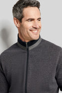 Bugatti Full Zip Sweater, Charcoal - Caswell's Fine Menswear