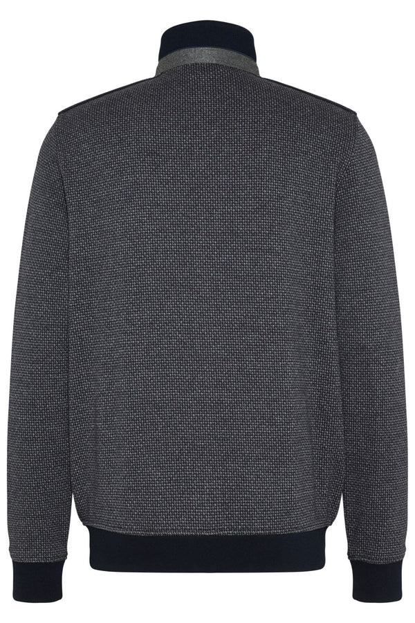 Bugatti Full Zip Sweater, Charcoal - Caswell's Fine Menswear