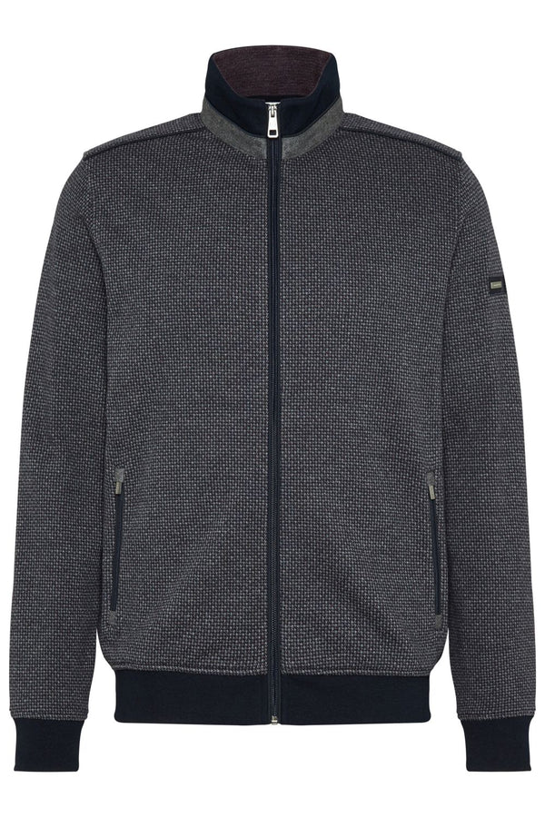 Bugatti Full Zip Sweater, Charcoal - Caswell's Fine Menswear