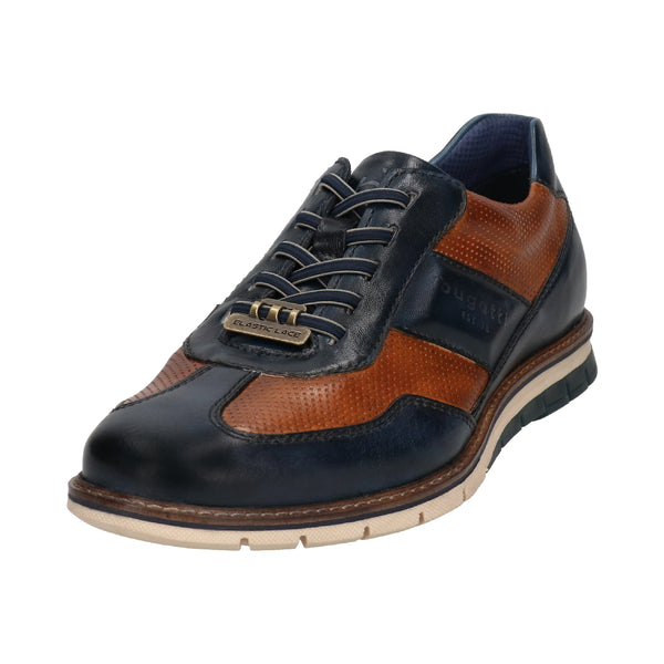 Bugatti Sneaker Simone Dark Blue/Cognac - Caswell's Fine Menswear