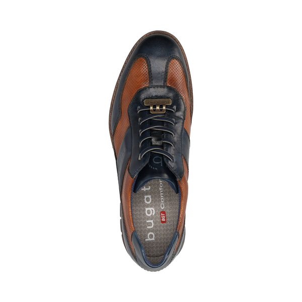 Bugatti Sneaker Simone Dark Blue/Cognac - Caswell's Fine Menswear