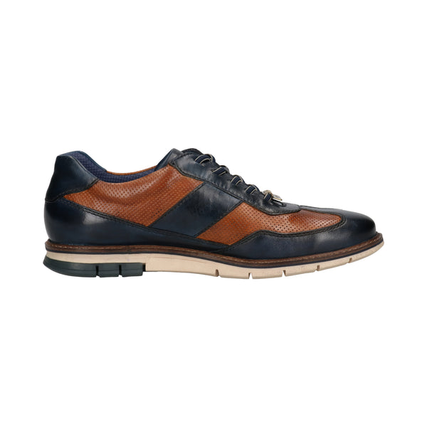 Bugatti Sneaker Simone Dark Blue/Cognac - Caswell's Fine Menswear