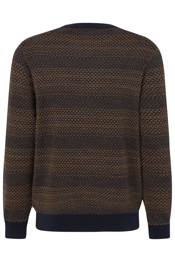 Bugatti Sweater Crew Neck | Brown - Caswell's Fine Menswear