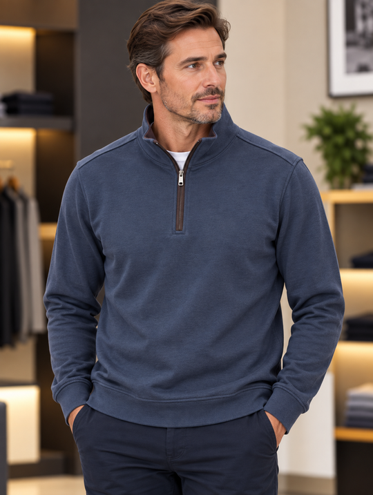 Modango Sweater 1/4 Zip | Navy
