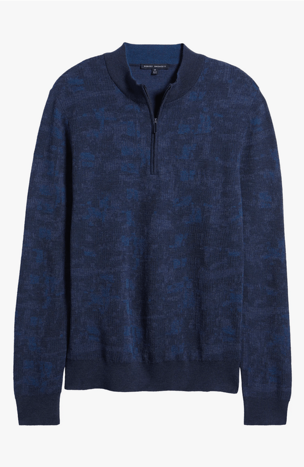Robert Barakett 1/2 Zip Dalup | Dark Teal - Caswell's Fine Menswear