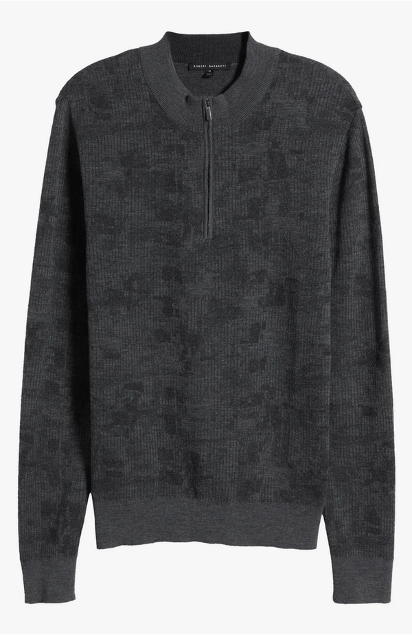 Robert Barakett 1/2 Zip Dalup | Charcoal - Caswell's Fine Menswear