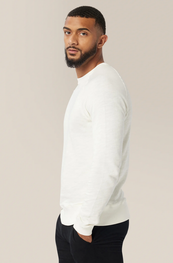 Good Man Varsity Crew, White/Natural - Caswell's Fine Menswear