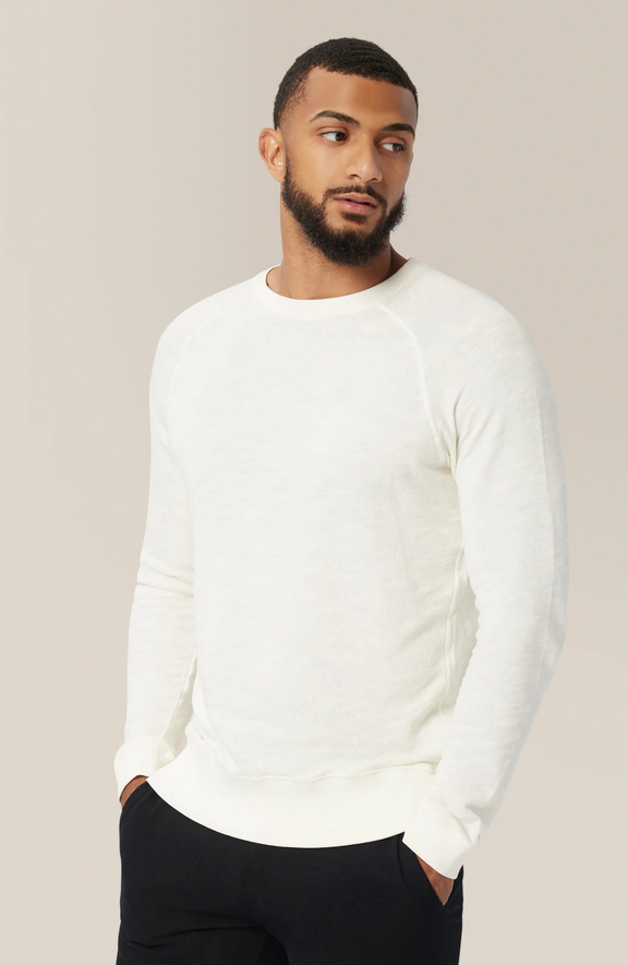 Good Man Varsity Crew, White/Natural - Caswell's Fine Menswear