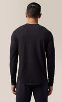 Good Man Brand Slub Henley | Black - Caswell's Fine Menswear