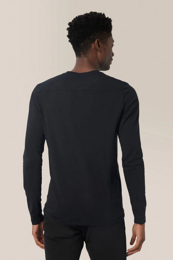 Good Man Victory V-Notch Long Sleeve Tee | Black - Caswell's Fine Menswear