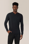 Good Man Victory V-Notch Long Sleeve Tee | Black - Caswell's Fine Menswear