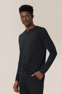 Good Man Victory V-Notch Long Sleeve Tee | Black - Caswell's Fine Menswear