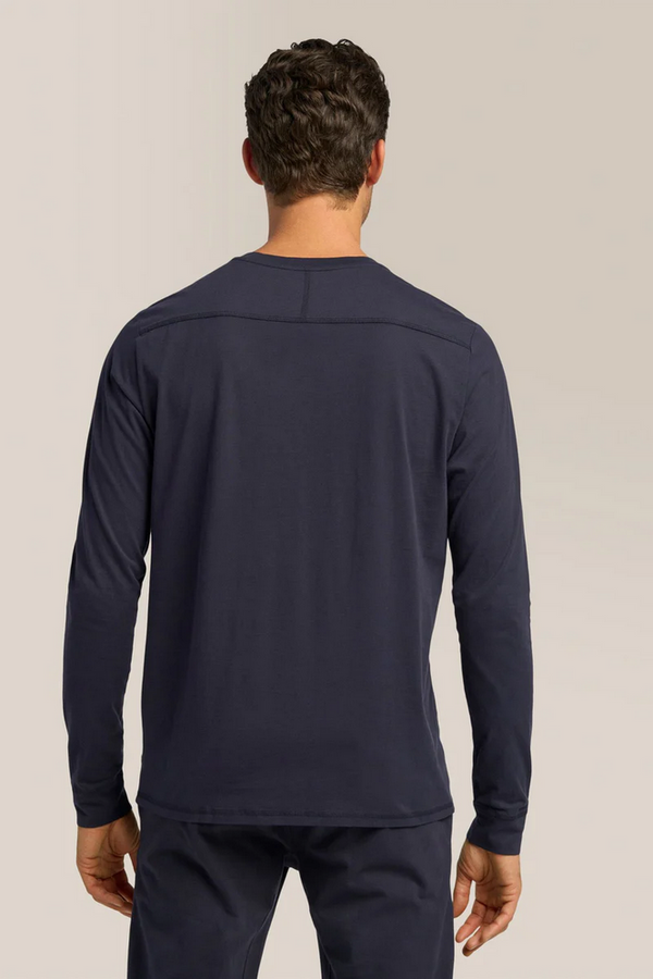 Good Man Victory V-Notch Long Sleeve Tee | Sky Captain - Caswell's Fine Menswear