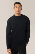 Good Man Cashmere Crew Neck Sweater, Black - Caswell's Fine Menswear