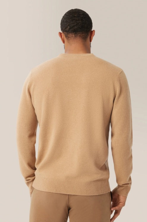 Good Man Cashmere Crew Neck Sweater, Warm Sand - Caswell's Fine Menswear