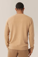 Good Man Cashmere Crew Neck Sweater, Warm Sand - Caswell's Fine Menswear