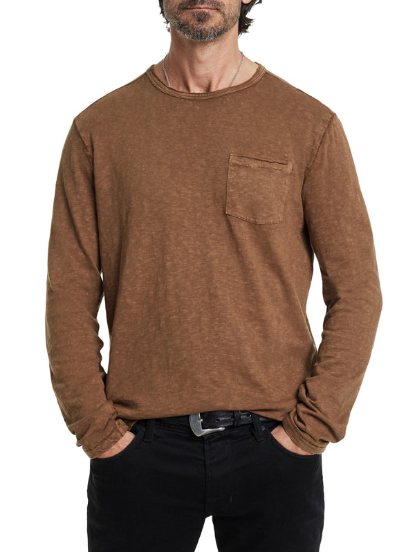 John Varvatos Crew with T-Hue Dye | Chamois - Caswell's Fine Menswear