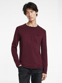 John Varvatos Crew With T-Hue Dye | Dark Plum - Caswell's Fine Menswear