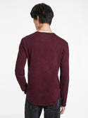 John Varvatos Crew With T-Hue Dye | Dark Plum - Caswell's Fine Menswear