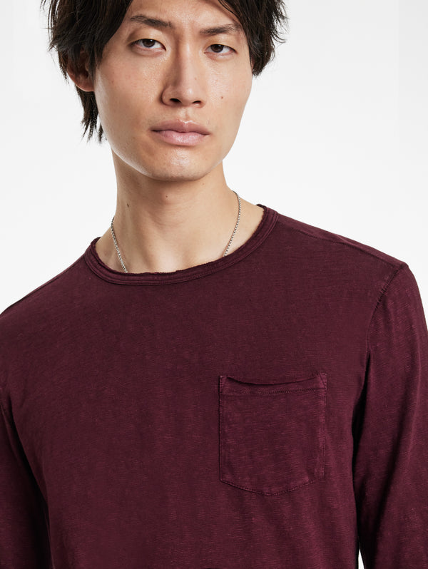 John Varvatos Crew With T-Hue Dye | Dark Plum - Caswell's Fine Menswear