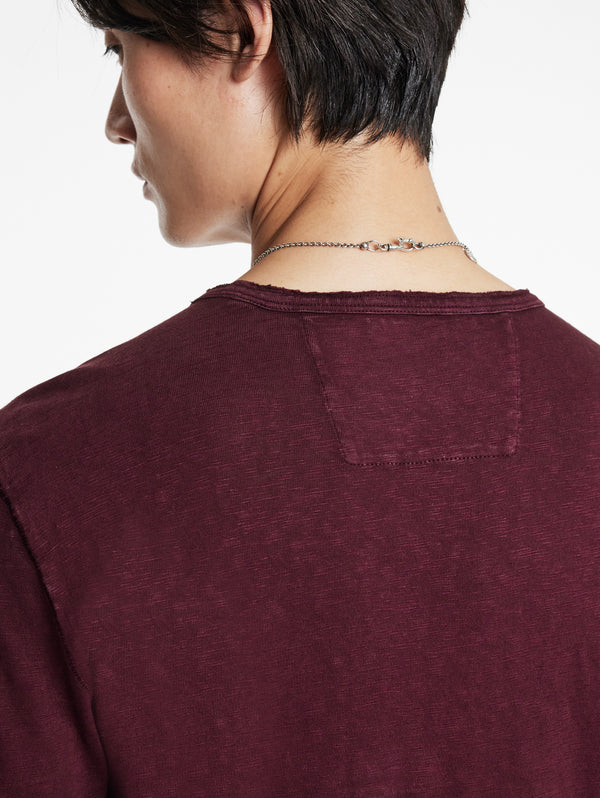 John Varvatos Crew With T-Hue Dye | Dark Plum - Caswell's Fine Menswear