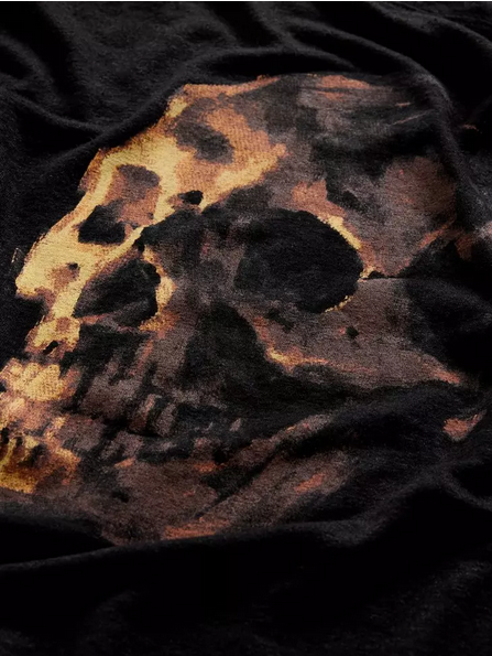 John Varvatos Oil Skull Tee | Black - Caswell's Fine Menswear