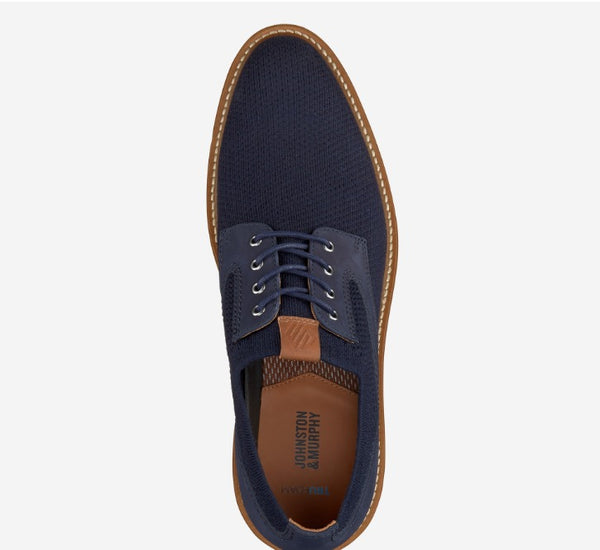 Johnston & Murphy Upton Knit Plain Toe, Navy - Caswell's Fine Menswear