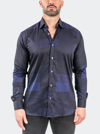 Maceoo Shirt Fibonacci Metaversee | Black - Caswell's Fine Menswear
