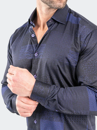 Maceoo Shirt Fibonacci Metaversee | Black - Caswell's Fine Menswear