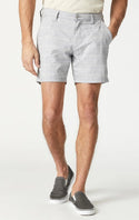 Mavi Nate 7" Inseam Shorts Mid Rise | Blue Checked - Caswell's Fine Menswear