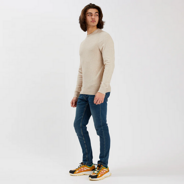 Point Zero Logan Crew Neck Sweater | Beige - Caswell's Fine Menswear