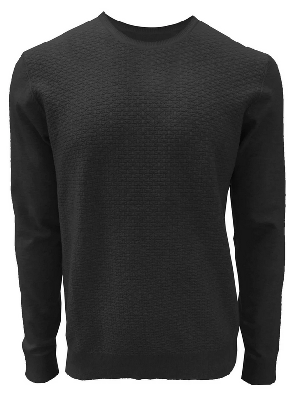 Point Zero Logan Crew Neck Sweater | Black - Caswell's Fine Menswear