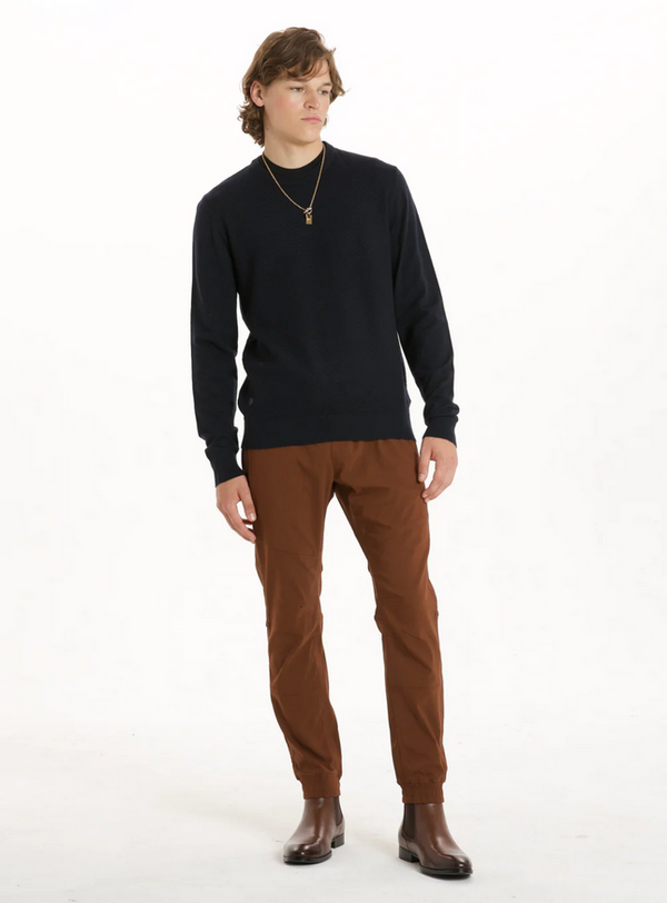 Point Zero Logan Crew Neck Sweater | Black - Caswell's Fine Menswear