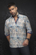 Chemise Au Noir | EASTON, Blanc Bleu