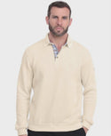Ethnic Blue Polo Sweater Soft Touch | Ecru