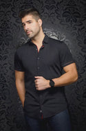 Au Noir 360° Stretch Shirt Short Sleeve | DIVENERE, Black