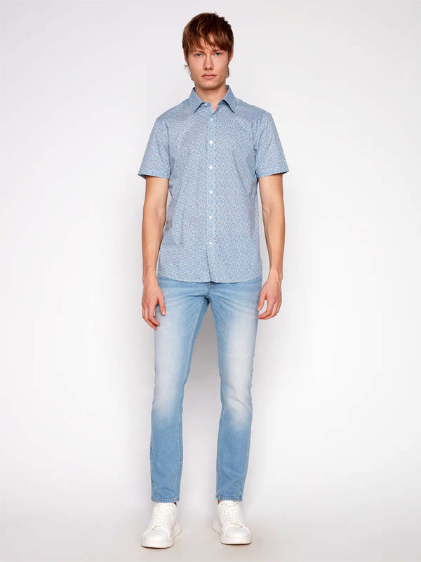 Projek Raw Shirt Short Sleeve | Blue - Caswell's Fine Menswear