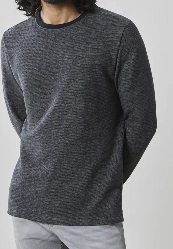 Robert Barakett Cromer Long-Sleeve Crew Neck | Black - Caswell's Fine Menswear