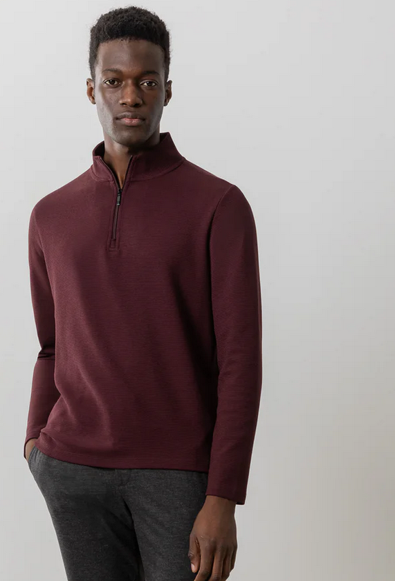 Robert Barakett Karuna Long-Sleeve Half Zip | Bordeaux - Caswell's Fine Menswear