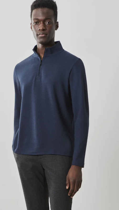Robert Barakett Karuna Long-Sleeve Half Zip | Navy - Caswell's Fine Menswear