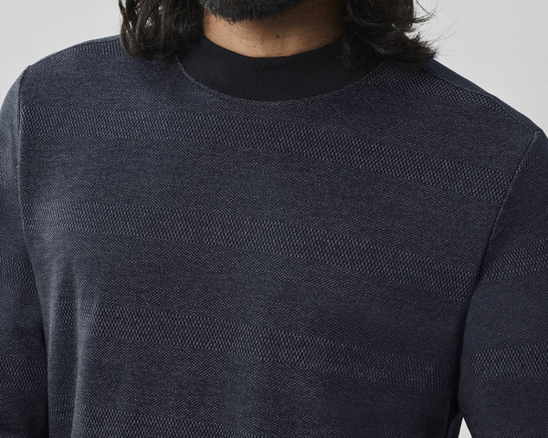 Robert Barakett Walcove Long-Sleeve High Crew | Navy - Caswell's Fine Menswear