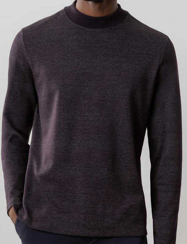 Robert Barakett Walcove Long-Sleeve High Crew | Port - Caswell's Fine Menswear