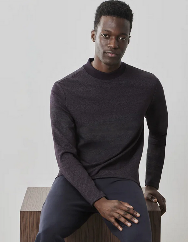 Robert Barakett Walcove Long-Sleeve High Crew | Port - Caswell's Fine Menswear