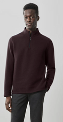 Robert Barakett Inman Herringbone Half Zip Long Sleeve | Red - Caswell's Fine Menswear