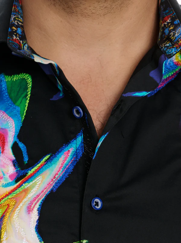 Robert Graham Shirt Aurora | Black - Caswell's Fine Menswear