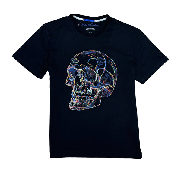 Robert Graham T-Shirt Glowing Skull | Black - Caswell's Fine Menswear