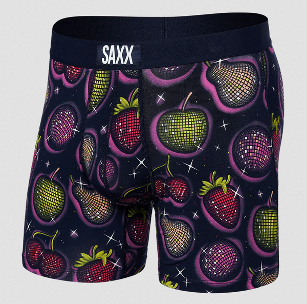 Saxx Vibe Comfort Blend Boxer Brief 5" | Disco Fruit-Maritime Blue - Caswell's Fine Menswear
