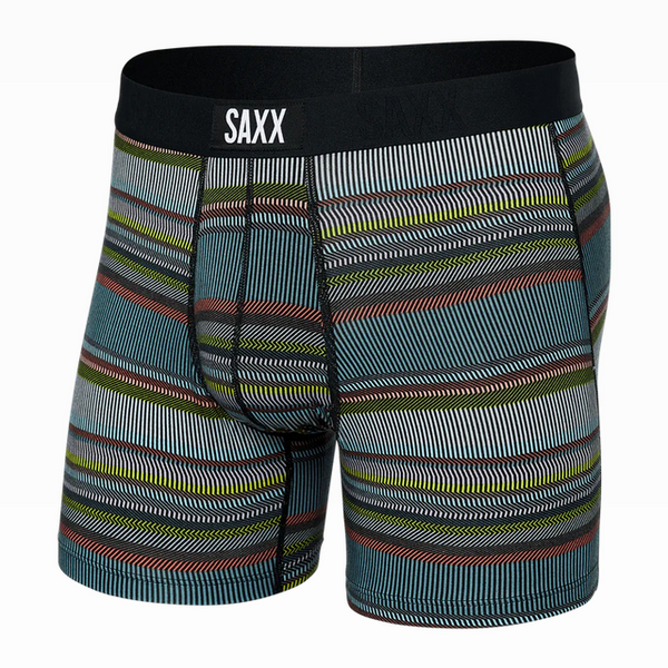 Saxx Vibe Super Soft Boxer Brief / Hyperactive Stripe- Multi - Caswell's Fine Menswear