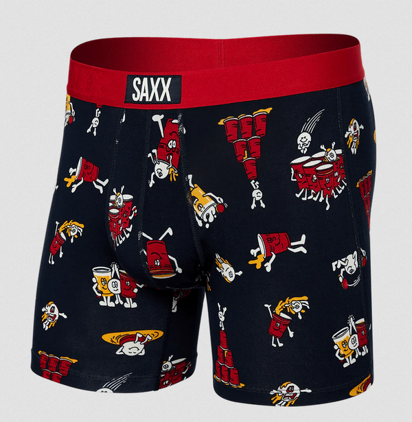 Saxx Vibe Super Soft Comfort Blend Boxer Brief 5" | Party Foul- Dark Ink - Caswell's Fine Menswear