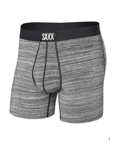 Saxx Ultra Super Soft Comfort Blend Boxer Brief 5" | Spacedye Heather- Grey - Caswell's Fine Menswear